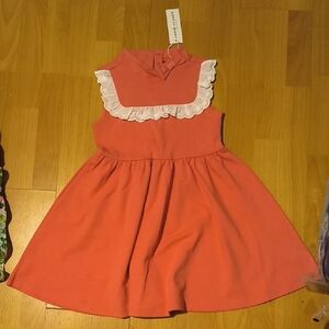 NWT Janie and Jack | Coral Dress with White Trim